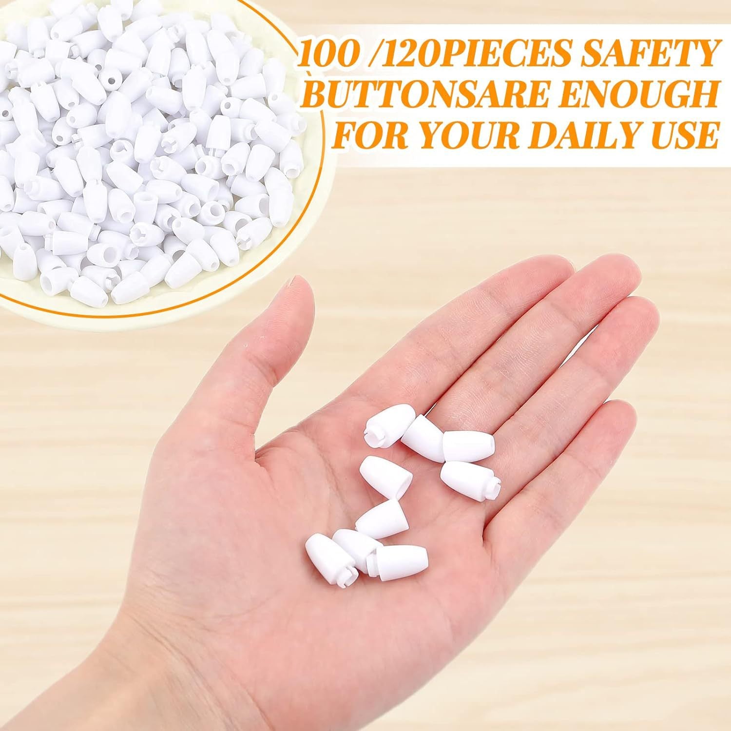 100pcs Food Grade PP Breakaway Safety Clasps Bead Barrel Connectors 7
