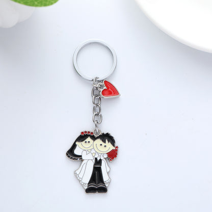 Love Couple Alloy Keychain Metal Romantic Charm 7