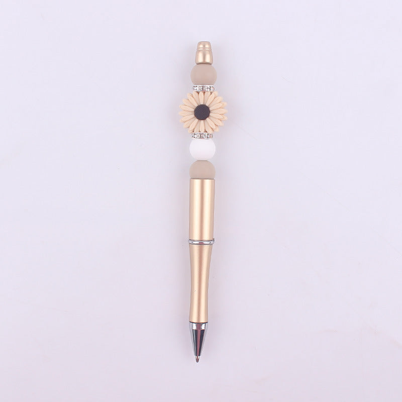 Daisy Flower Silicone Beaded Pens Ballpoint Novelty Handmade Gift 14