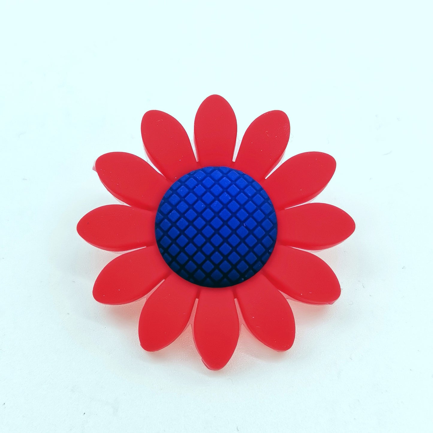 20pcs Silicone Focal Beads Sunflower Flat Design with Center Detail 11