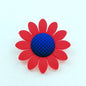 20pcs Silicone Focal Beads Sunflower Flat Design with Center Detail 11