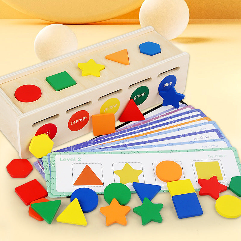 Wooden Shape Sorter Montessori Toys Educational Sorting Box 3
