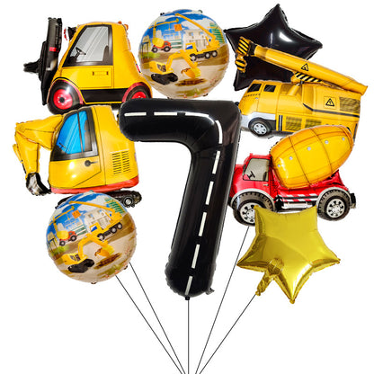 Construction Vehicle Foil Balloon Set 40 Inch Engineering Theme 9