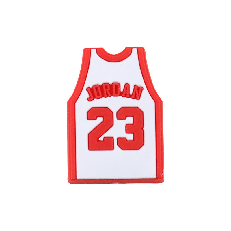 20pcs Silicone Focal Beads Jersey Number 23 Front Facing 5