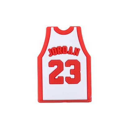 20pcs Silicone Focal Beads Jersey Number 23 Front Facing 5