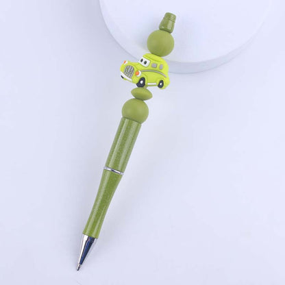 Cartoon Car Silicone Beaded Pens Handmade Office School Supplies Gift 9