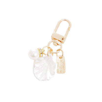 Cute Shell Metal Keychain with Pearl and Heart Charms 5