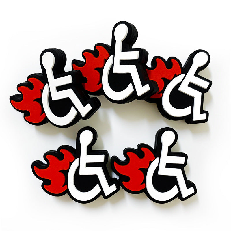 20Pcs Silicone Focal Beads Fire Chair Flame Design 4