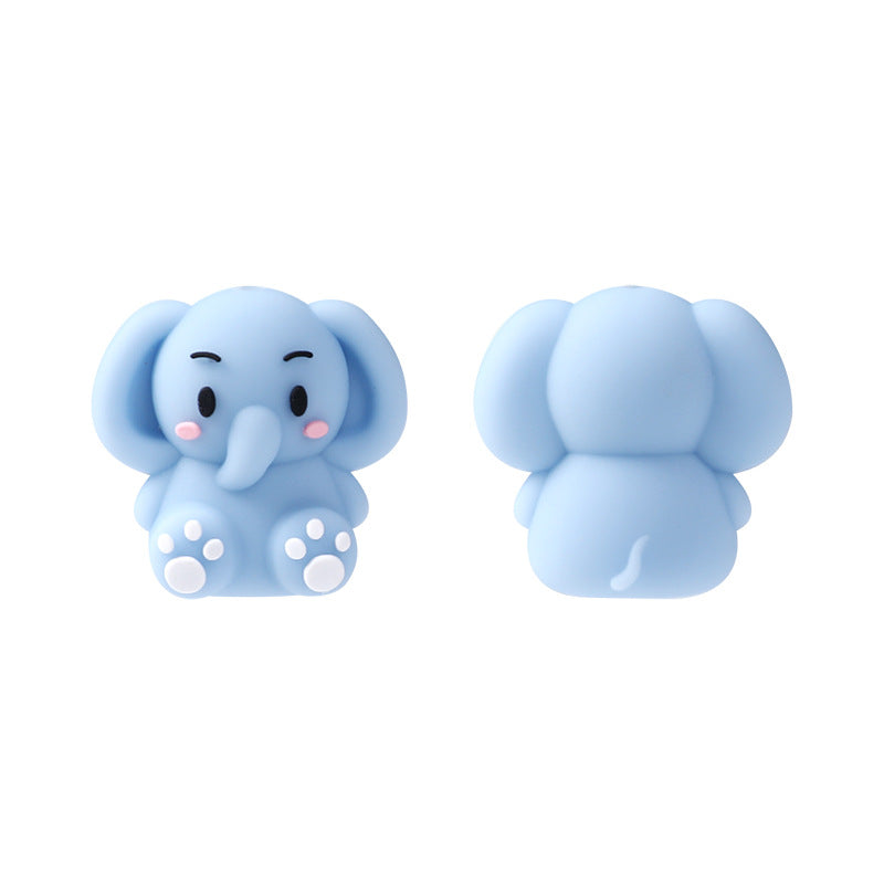 Silicone 3D Focal Beads Elephant Sitting Pose
