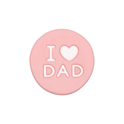 20pcs Silicone Focal Beads I Love Dad Printed Text 10