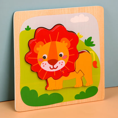 Wooden 3D Animal Puzzle Educational Toy for Kids 15cm 5