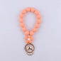 Flower Silicone Bead Wristlet Keychain with Daisy Charm 8