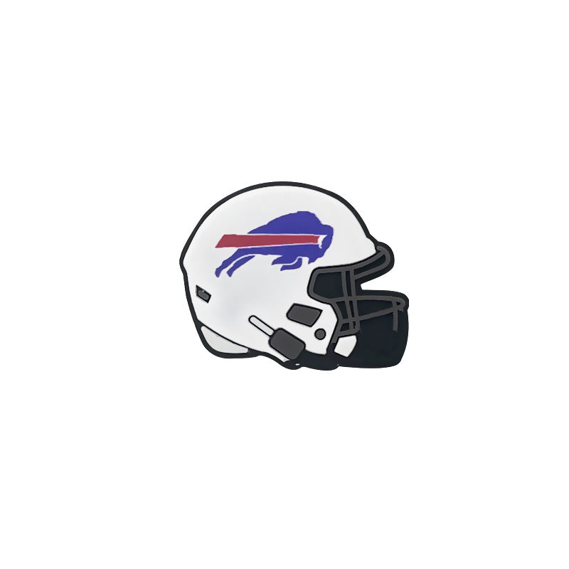 20pcs Silicone Focal Beads Football Helmet Printed Design 7