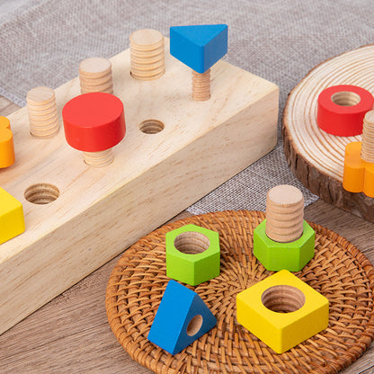 Wooden Screw Montessori Toys Educational Fine Motor Skills Toy 4