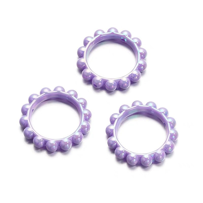 10Pcs 42mm Balsam Pear Ring Lace Acrylic Beads UV Scratch Resistant 14