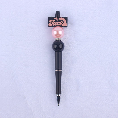 Cartoon Pattern Silicone Beaded Pens Ballpoint Pen DIY Craft Supplies 7