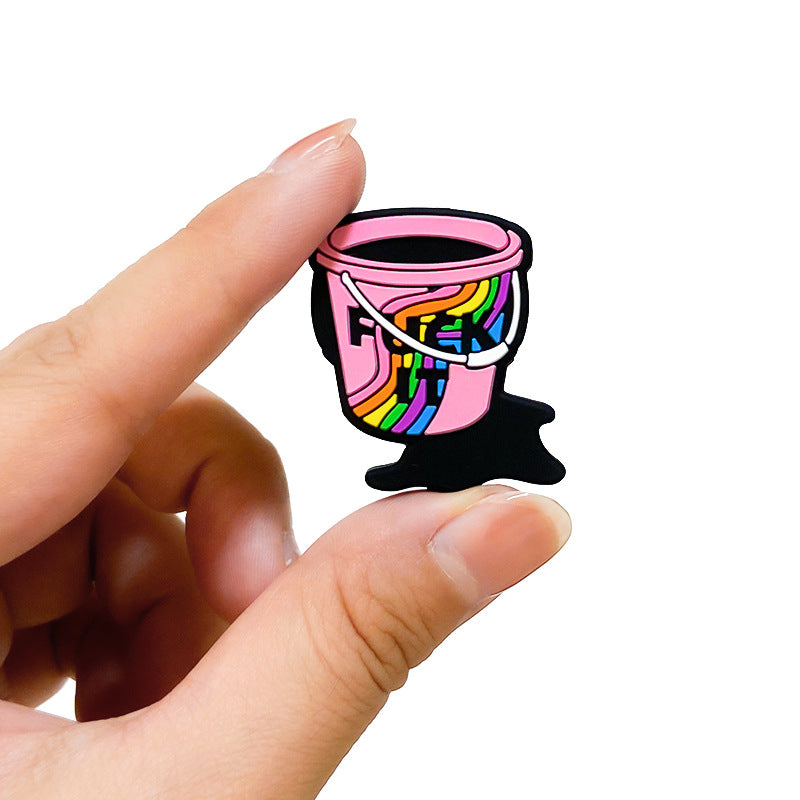 20Pcs Silicone Focal Beads Color Handheld Bucket Rainbow Detail 5