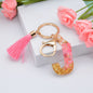 Resin Pink Tassel Letter Keychain A to Z Initial Charm 36