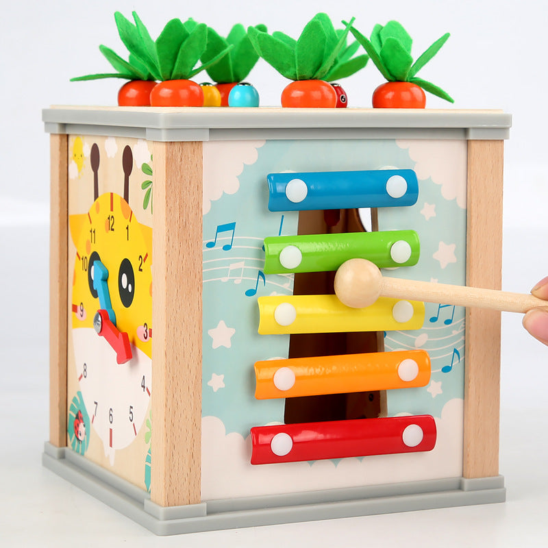 Wooden Montessori Toys Puzzle Multi-Function Shape Pull Clock 2