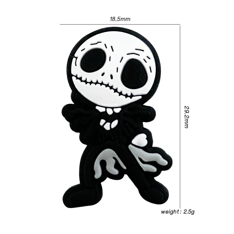 20pcs Silicone Focal Beads Monster Skeleton Character Side Profile 2