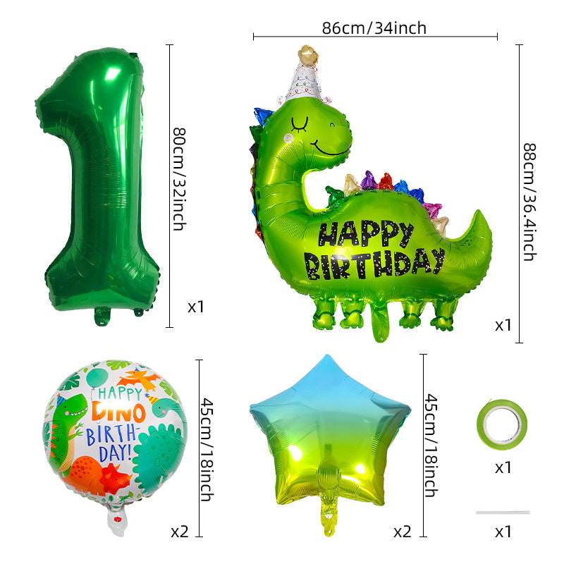 Dinosaur Foil Balloon Set Birthday Party Decoration 1Set 2
