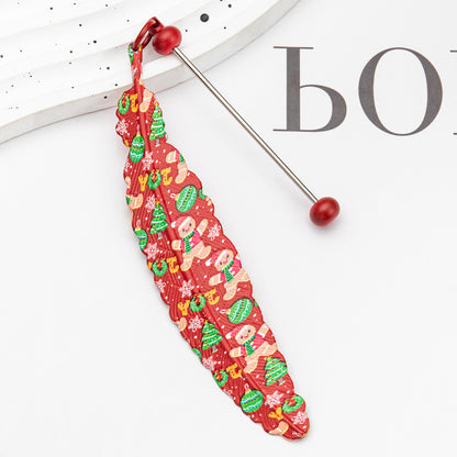 Halloween Christmas Feather Beadable Bookmark Metal DIY Craft Supplies 13