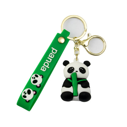 Panda Silicone Bead Keychain with Soft Rubber Charm 4