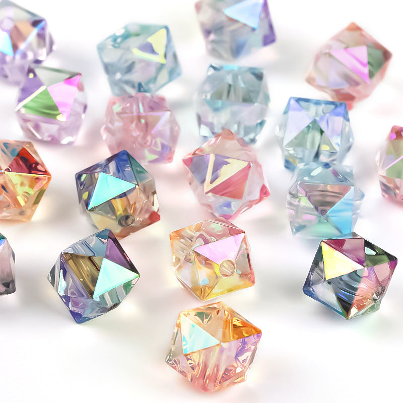 100pcs 12mm Section Round UV Finish Acrylic Beads Jewelry Making