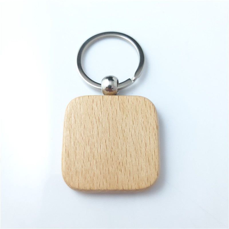 Wooden Beech Wood Keychain Blank Various Shapes for DIY 8