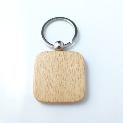 Wooden Beech Wood Keychain Blank Various Shapes for DIY 8