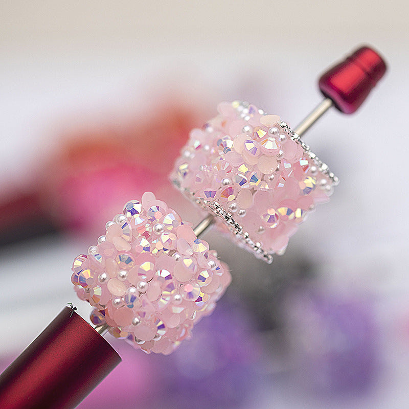10pcs 18mm Square Cube Pearl Rhinestone Focal Beads for Pens 11