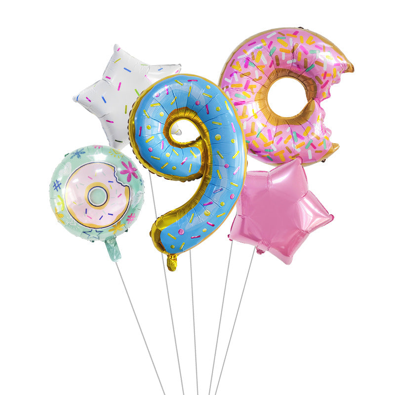 Digital Donut Number Foil Balloon Birthday Party Decoration 32 Inch 13