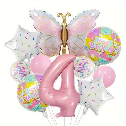 Butterfly Donut Foil Balloon Set Birthday Party Decoration 6