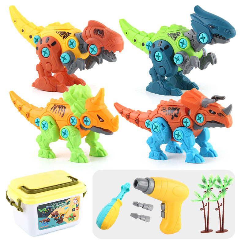 Plastic Dinosaur Building Blocks Educational DIY Construction Toy Set 6