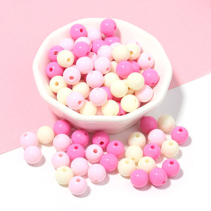 100pcs 6mm Macarons Round Acrylic Beads Christmas Solid Color Bracelet Accessories 13