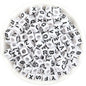 100pcs 6mm Square Acrylic Letters Beads Colorful DIY Accessories 8