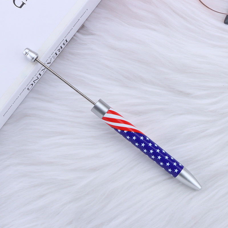 Long Printed Flag Sunflower Pattern Beadable Ballpoint Pens DIY Craft 9