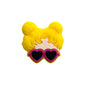 20pcs Silicone Focal Beads Girl Face with Double Bun Hairstyle 13