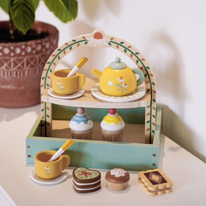 Wooden Pretend Play Toy Cake Rack Montessori Toy for Kids 2