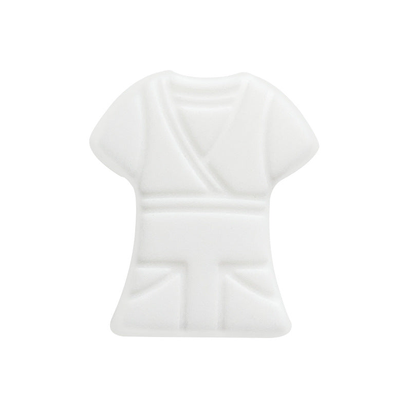10pcs Silicone Focal Beads Cloth Shirt Shape with Belt Detail 6