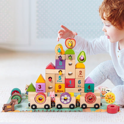 Wooden Building Blocks Educational Farm Toy for Kids 3
