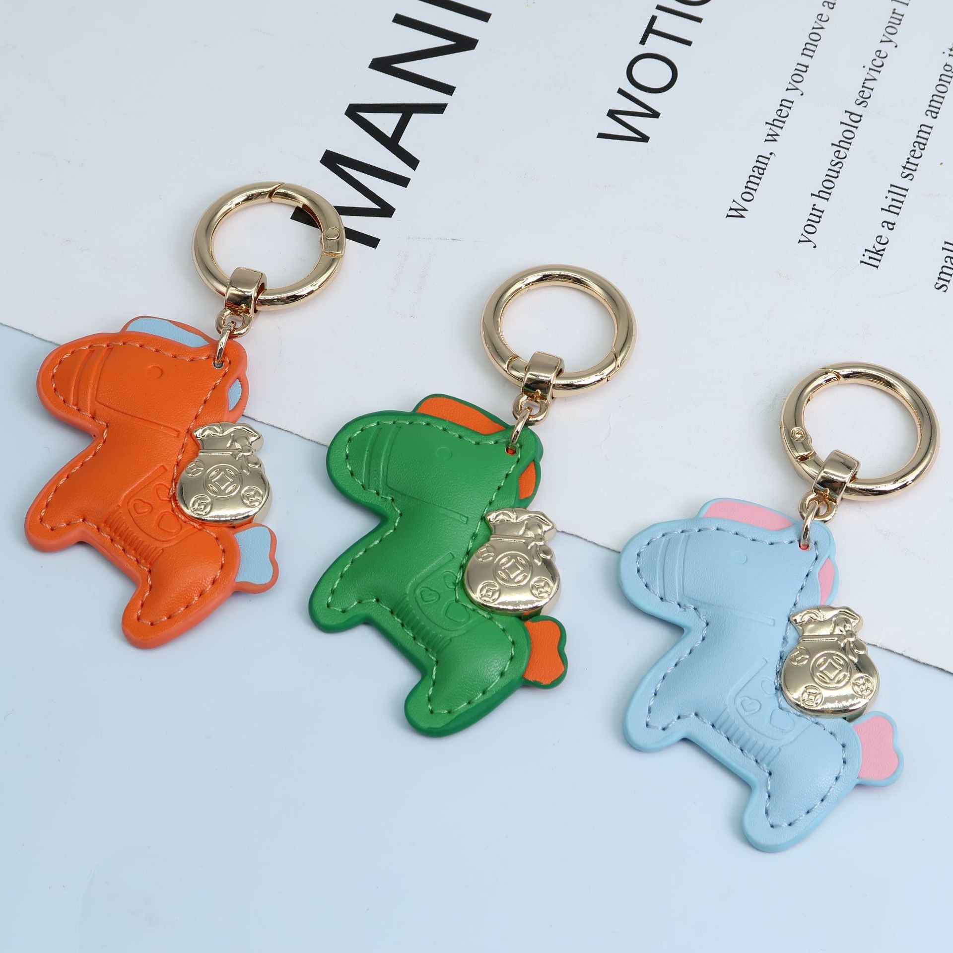Pony Leather Keychain Cute Animal Charm for Bags and Keys 2