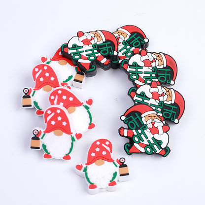 20pcs Silicone Focal Beads Christmas Santa Sleigh Wreath Tree Gnome 2