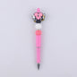 Pink Heart Silicone Beaded Pens Handmade Novelty Office School Gift 6