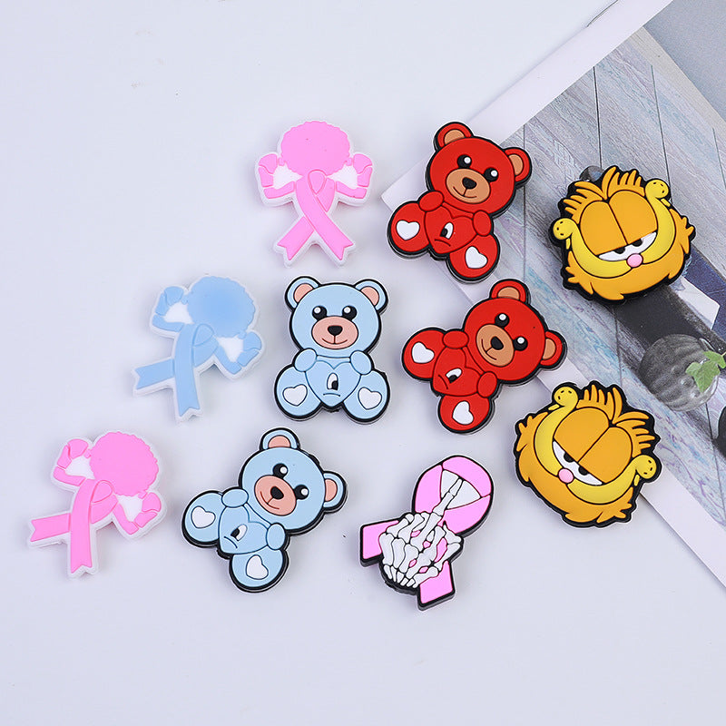 20pcs Silicone Focal Beads Teddy Bear Front Facing 4