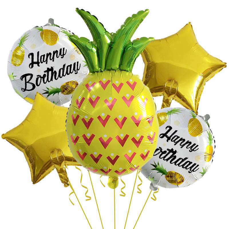 Summer Fruit Foil Balloons Birthday Party Decoration Set 5pcs 11