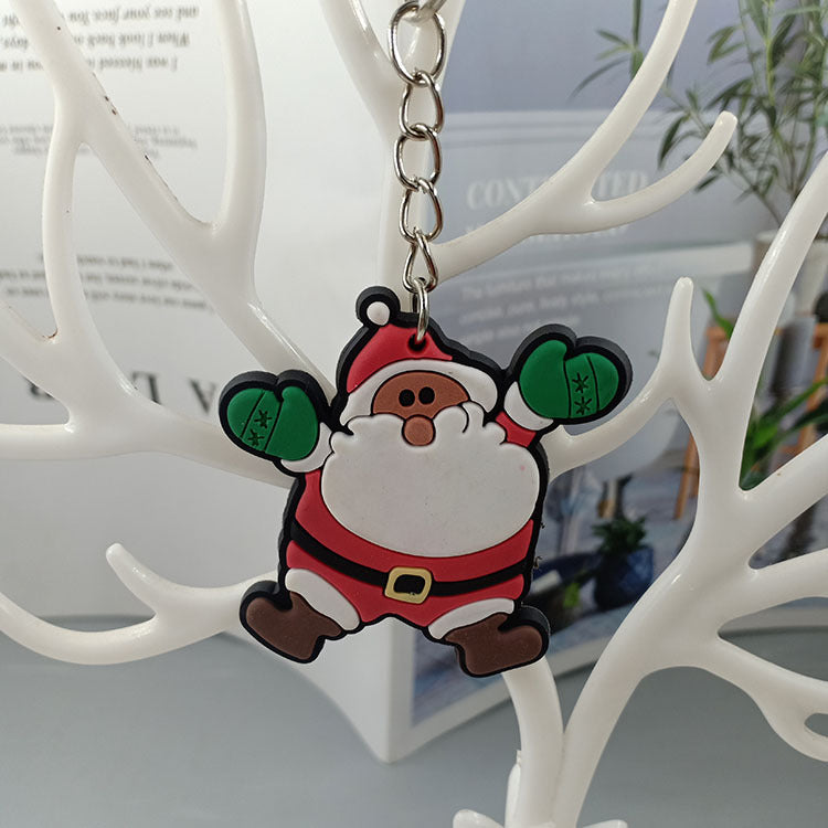 Cartoon Christmas Silicone Keychain Holiday Gift Charm Set 13