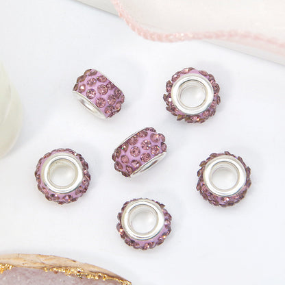 50pcs 12mm 3-Row Large Hole Rhinestone Spacer Beads DIY Jewelry Making 11