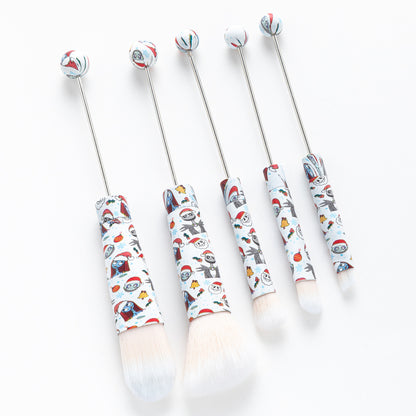 5Pcs Halloween Christmas Beadable Makeup Brush Set DIY Craft Supplies 12