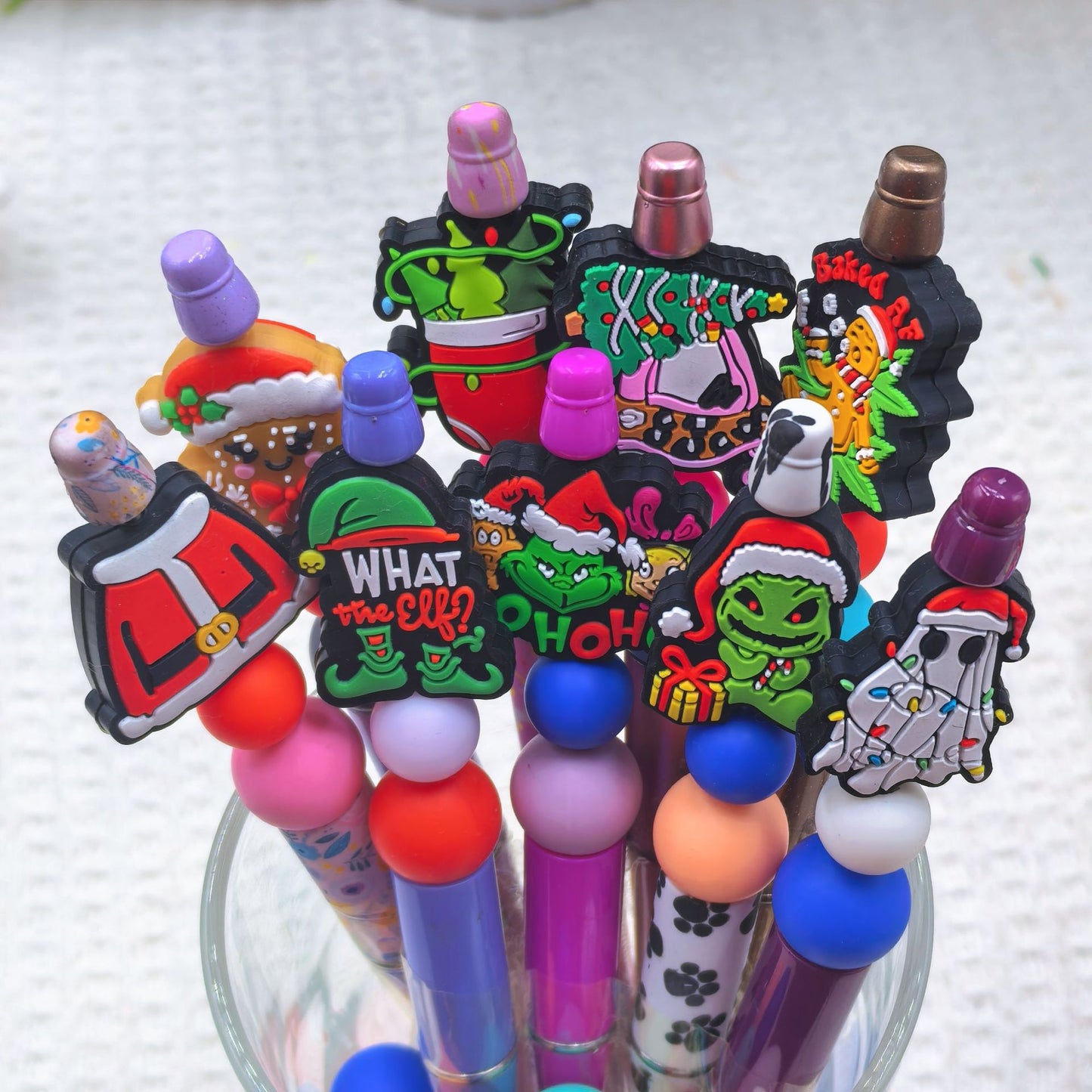20Pcs Silicone Focal Beads Christmas Series Assorted Holiday Designs 2